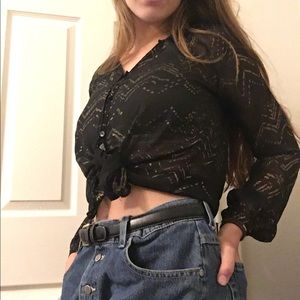Extra small, black and gold Olive & Oak blouse